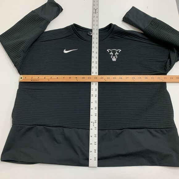 Nike Dri Fit Sweatshirt Womens L Large Black Ribbed Double Knit Crew Neck - Picture 6 of 13